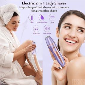 img 3 attached to EESKA 2-in-1 Women's Electric Razor - Cordless Shaver for Face, Legs, Underarms - Portable Wet and Dry Hair Removal - IPX7 Waterproof - Type-C USB Rechargeable - Bikini Trimmer