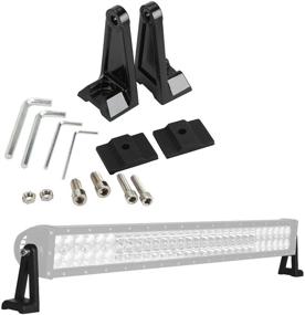 img 4 attached to 🚙 ALAVENTE Universal Side Mounting Brackets Kit for Jeep Offroad Truck: Double Row LED Light Bar (Pair, Black)