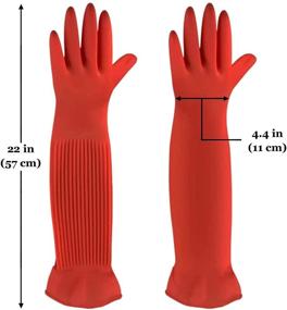 img 1 attached to 🧤 SYNRA Kitchen Gloves - Rubber Material, Medium Size (23" Length, 4.4" Palm Diameter), 2 Pack