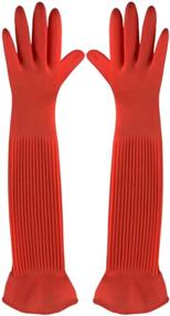 img 3 attached to 🧤 SYNRA Kitchen Gloves - Rubber Material, Medium Size (23" Length, 4.4" Palm Diameter), 2 Pack