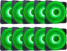 img 4 attached to APEVIA CO1012L-GN Cosmos 120mm Green LED Ultra Silent Case Fan (10 Pack) - Enhanced with 16 LEDs & Anti-Vibration Rubber Pads for Optimal Performance