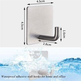 img 1 attached to 🧲 Meirenda Self Adhesive Wall Hooks - Removable, Heavy Duty Towel Sticky Hooks for Bathroom, Office, Home, Kitchen, Bags