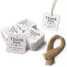 img 4 attached to SallyFashion 150 PCS Paper Thank You Gift Tags with String - Perfect for DIY Party Favors & Holiday Celebrations!