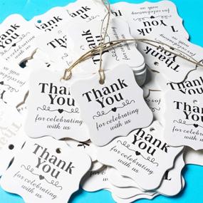 img 1 attached to SallyFashion 150 штук Бумажных ярлыков "Спасибо!" с нитками - Идеально подходят для самостоятельного изготовления подарков на вечеринках и праздниках!