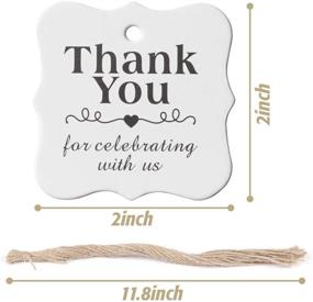 img 3 attached to SallyFashion 150 штук Бумажных ярлыков "Спасибо!" с нитками - Идеально подходят для самостоятельного изготовления подарков на вечеринках и праздниках!