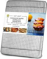 🔥 100% stainless steel wire cooling rack for baking - oven-safe, dishwasher-safe - heavy duty cooling and oven cooking rack - 11.5 x 16.5-inch tight-wire baking rack for half sheet pans logo