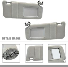img 3 attached to 🚗 2007-2011 Toyota Camry Sun Visor Replacement Set - Driver & Passenger Side (Gray)