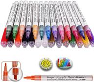 🎨 beager 30-pack waterproof acrylic paint pens for rock, stone, ceramic, glass, wood, canvas - 1-3mm reversible tip, professional permanent paint markers logo