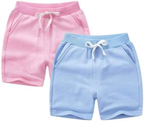 img 2 attached to 🩳 PTPuke Toddler Kids Solid Cotton Comfort Soft Baby Sport Jogger Shorts:Premium Quality Unisex Casual Pants