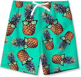 img 4 attached to BFUSTYLE Pineapple Print Watertight Polyester Boyshorts for Boys - Clothing and Swimwear