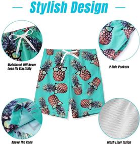 img 1 attached to BFUSTYLE Pineapple Print Watertight Polyester Boyshorts for Boys - Clothing and Swimwear