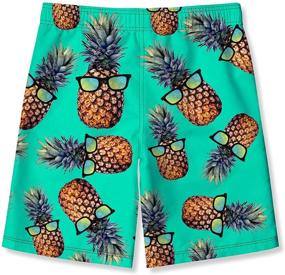 img 3 attached to BFUSTYLE Pineapple Print Watertight Polyester Boyshorts for Boys - Clothing and Swimwear