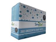 👶 simpleaf unscented baby wipes: eco-friendly, paraben & alcohol free, hypoallergenic & gentle formula for sensitive skin - 360 counts logo