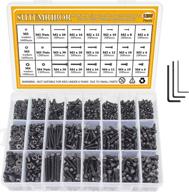 🔩 m2 m3 m4 alloy steel screws nuts and washers 1200pcs: complete hex socket head cap bolts screws nuts washers assortment kit with hex wrenches logo