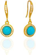 💙 bluejoy "elegance & love" turquoise dangle earrings - 18k gold-plated sterling silver logo