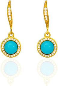 img 3 attached to 💙 BLUEJOY "Elegance & Love" Turquoise Dangle Earrings - 18K Gold-Plated Sterling Silver