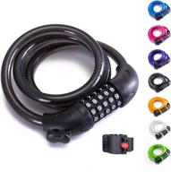 🔒 secure your bike with the bike lock bicycle lock chain - 5-digit combination lock core steel wire bike lock for maximum security and portability - 4 feet x 1/2 inch (black) logo