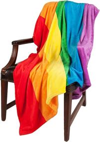 img 3 attached to 🌈 Embrace Coziness with the Rainbow Pride Plush Flag Blanket by Sleeping Partners