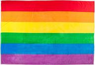 🌈 embrace coziness with the rainbow pride plush flag blanket by sleeping partners logo