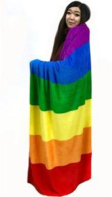 img 2 attached to 🌈 Embrace Coziness with the Rainbow Pride Plush Flag Blanket by Sleeping Partners