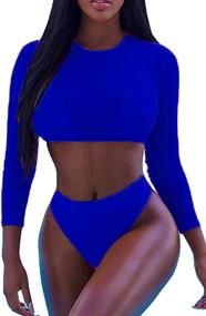 img 4 attached to Meyeeka Sleeve Guard Bikini Swimsuit: Stylish Women's Clothing for Ultimate Swimsuit & Cover Up Protection