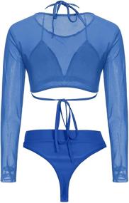 img 2 attached to Meyeeka Sleeve Guard Bikini Swimsuit: Stylish Women's Clothing for Ultimate Swimsuit & Cover Up Protection