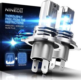 img 4 attached to 🔦 NINEO Fanless H4 LED Bulbs, 10000LM 60W Wireless 9003 Lights All-in-One Conversion Kit, 6500K Cool White Halogen Replacement - SEO-optimized Pack of 2