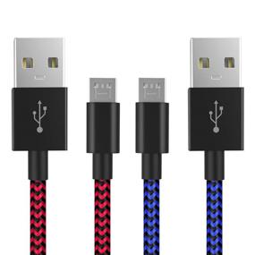 img 4 attached to 🎮 10ft 2 Pack Nylon Braided PS4 Controller Charger Cable - High Speed Data Sync Cord for PlayStation 4, PS4 Slim/Pro, Xbox One S/X Controller, Android Phones