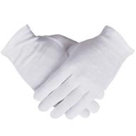 🧤 women's white cotton gloves, pack of 6, for dry hands, eczema, serving - ideal for archival, coin, and jewelry inspection logo