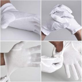 img 1 attached to 🧤 Women's White Cotton Gloves, Pack of 6, for Dry Hands, Eczema, Serving - Ideal for Archival, Coin, and Jewelry Inspection