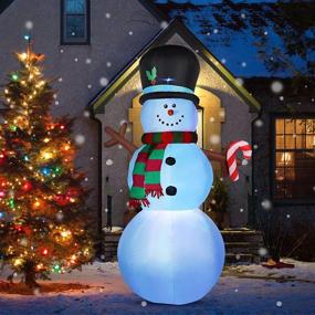 img 4 attached to 🎄 YIHONG 7 Foot LED Color Changing Christmas Inflatables Snowman Decorations - Indoor Outdoor Yard Blow up Party Decor