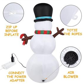 img 1 attached to 🎄 YIHONG 7 Foot LED Color Changing Christmas Inflatables Snowman Decorations - Indoor Outdoor Yard Blow up Party Decor