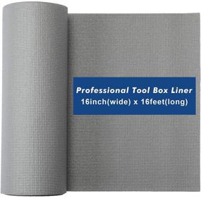 img 3 attached to 🔧 CASOMAN Premium Grip Tool Box Liner, Drawer & Shelf Liner, Grey, 16" x 16ft, Adjustable Thickness, High-Quality Cabinet Liners