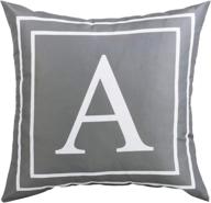 🔤 stylish fascidorm gray pillow cover with english alphabet design - modern cushion cover for sofa, bed, chair, car - 18 x 18 inch логотип