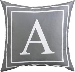 img 4 attached to 🔤 Stylish Fascidorm Gray Pillow Cover with English Alphabet Design - Modern Cushion Cover for Sofa, Bed, Chair, Car - 18 x 18 Inch