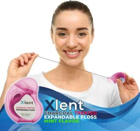 img 3 attached to 🦷 Expandable Floss with Activated Charcoal & Xylitol, Natural Wax, Fresh Mint Flavor - 50 Meters (2 Count)