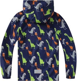 img 1 attached to 🌧️ IjnUhb Waterproof Raincoats Windbreaker Dinosaur Boys' Clothing: Stay Dry and Stylish!