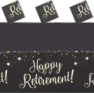 🎉 optimize your retirement celebration with happy retirement party table covers - 3 pack (54 x 108 inches) logo