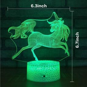 img 1 attached to 🦄 Unicorn Toys Night Light 3D Lamp for Girls, 7 Colors Changing with Remote & Smart Touch – Bedside Horse Gifts, Perfect Unicorn Gift for Girls Ages 6-18