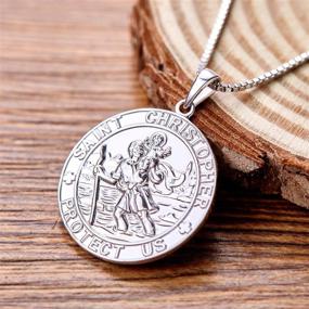 img 1 attached to Personalized YL St Christopher Necklace 🔱 - Solid 925 Sterling Silver Talisman Pendant