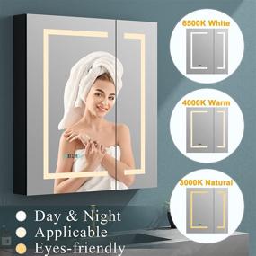 img 2 attached to 🚽 Enhance Your Bathroom Experience with the GETPRO LED Medicine Cabinet: 32 X 30 Lighted Mirror, Storage, USB Outlet, Defogger, Digital Clock, and Dimming - Surface Mounted!