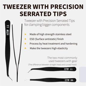 img 2 attached to High-Precision Craft Tweezers Set - Includes 3 Pointed Tweezers, 2 Curved Tweezers, and 2 Precision Serrated Tweezers for Eyelash Extensions, Craft, Jewelry, Soldering, Electronics, and More!