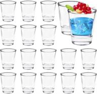 🥃 farielyn-x shot glass set - 16 pack of 1.5-ounce heavy base whiskey shot glasses - clear glass for perfect shots logo