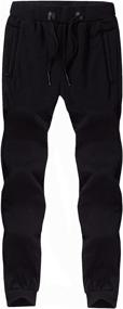 img 3 attached to 👖 Lentta Men's Casual Winter Warm Sherpa Lined Athletic Jogger Fleece Sweatpants