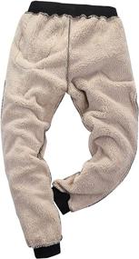 img 1 attached to 👖 Lentta Men's Casual Winter Warm Sherpa Lined Athletic Jogger Fleece Sweatpants