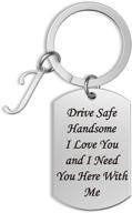🚗 drive safe keychain - initial drive safe & loving remembrance - valentines gift for husband or boyfriend logo