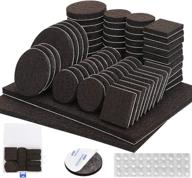 furniture pads 136-pack | self-adhesive felt pad | brown furniture pads (5mm thick) | anti-scratch floor protectors for chair legs and feet | includes case and 30 rubber bumpers | ideal for hardwood, tile, and wood floors logo