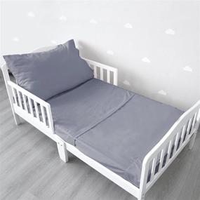 img 4 attached to 🛌 Набор постельного белья Biloban из 3 предметов для мальчиков и девочек: Шелковистое, дышащее постельное белье в серых тонах