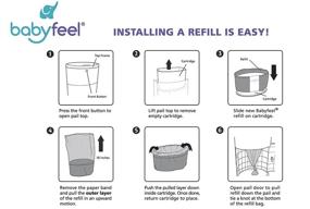 img 1 attached to 👶 Babyfeel Refills for Dekor Plus Diaper Pail: 8 Pack with 30% Extra Thickness, Strong Odor Elimination, Fresh Powder Scent - Holds up to 4640 Diapers!