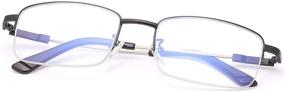 img 4 attached to 👓 LJIMI Progressive Multifocus Presbyopic Reading Glasses: Blue Light Blocking, UV Protection, Anti-Glare Half Frame Titanium Alloy Eyewear for Men and Women